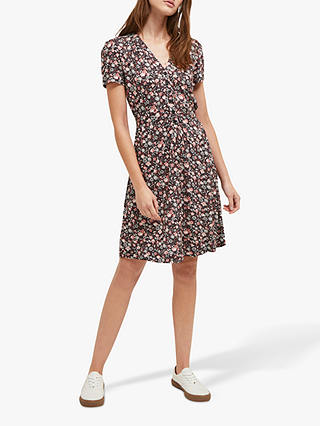 French Connection Fauna Meadow Dress, Black/Multi
