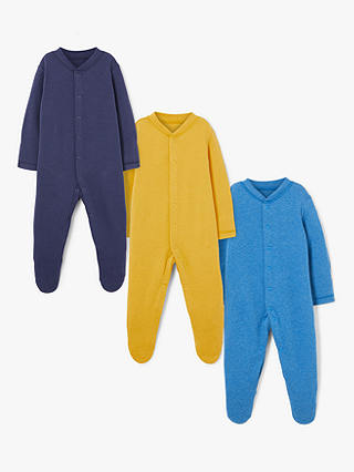 John Lewis & Partners Baby Sleepsuit, Pack of 3, Multi