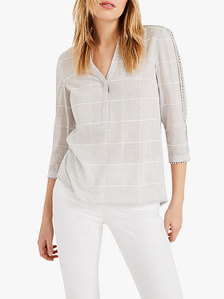 Phase Eight Lynsey Check Blouse, Grey