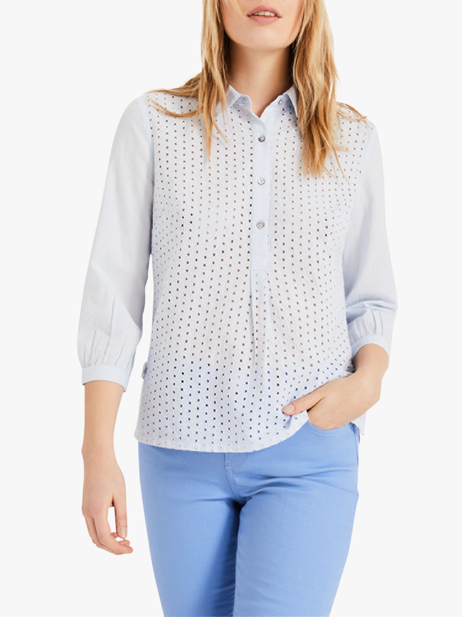 Phase Eight Beda Circle Shirt, Pale Blue