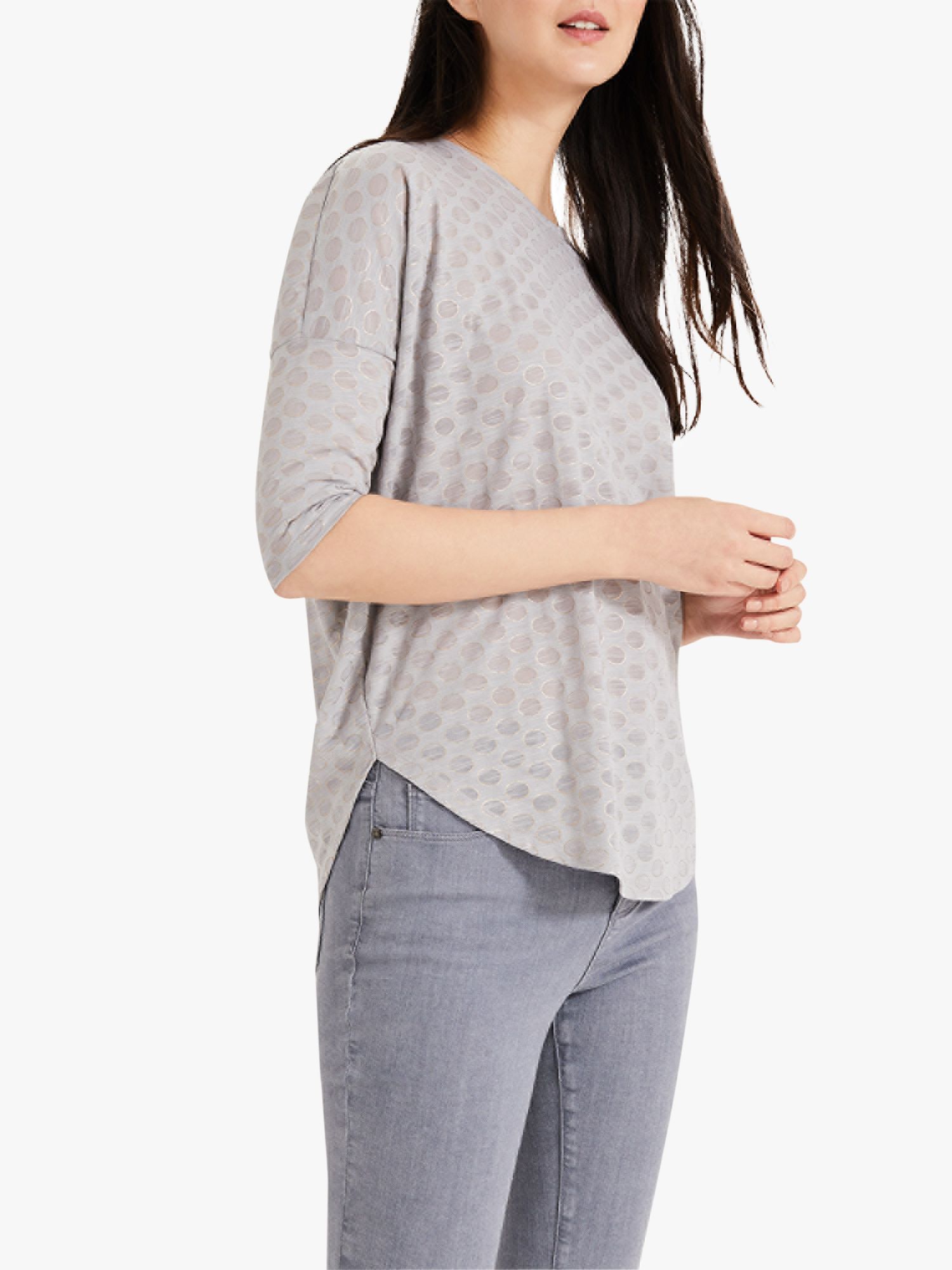 Phase Eight Shawn Spot Top, Grey