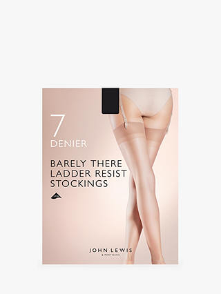 John Lewis & Partners 7 Denier Barely There Ladder Resist Stockings, Pack of 1