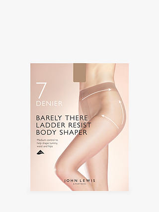 John Lewis 7 Denier Barely There Ladder Resist Body Shaper Tights, Pack of 1