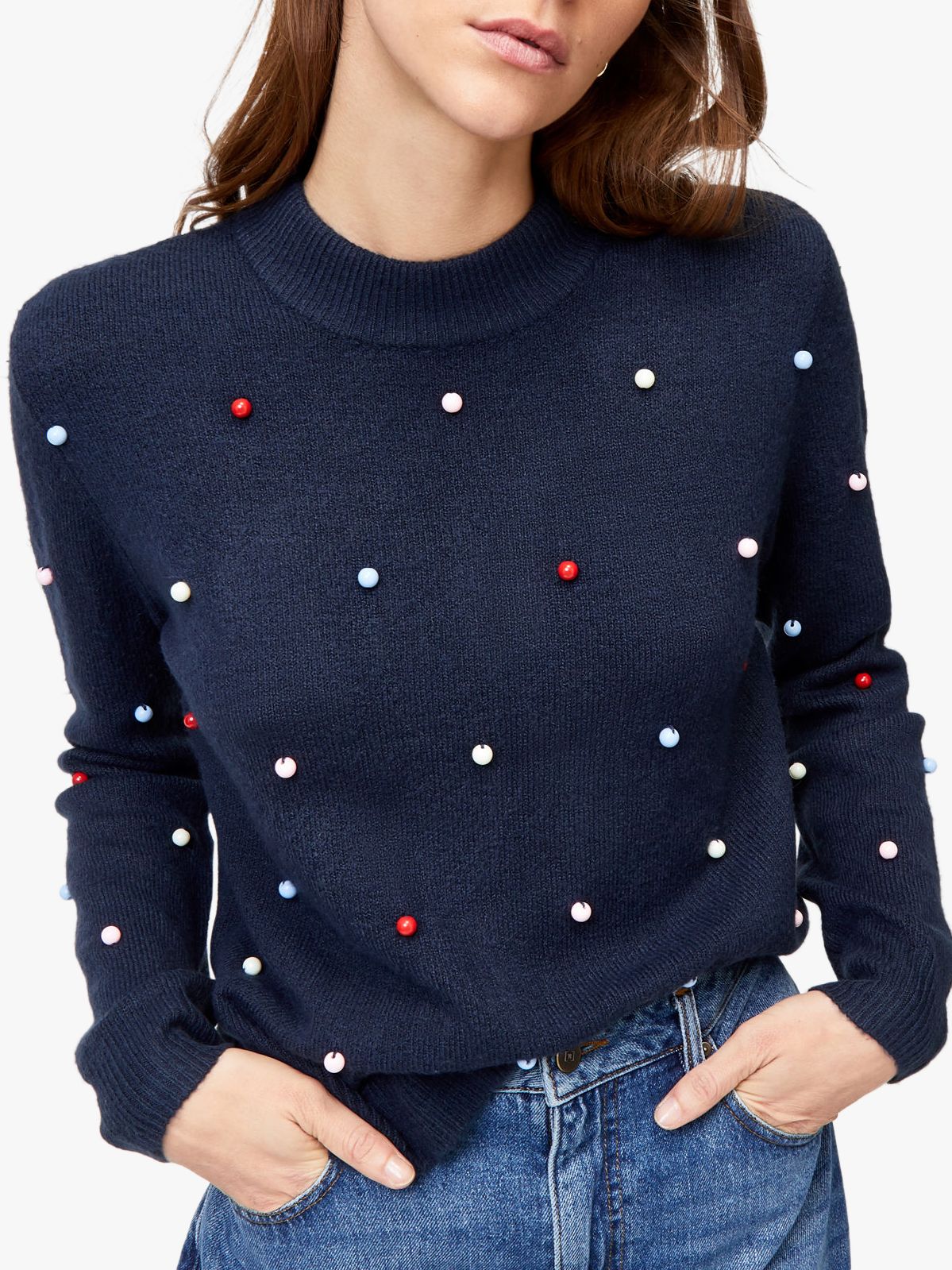 Warehouse Bead Jumper, Navy at John Lewis & Partners