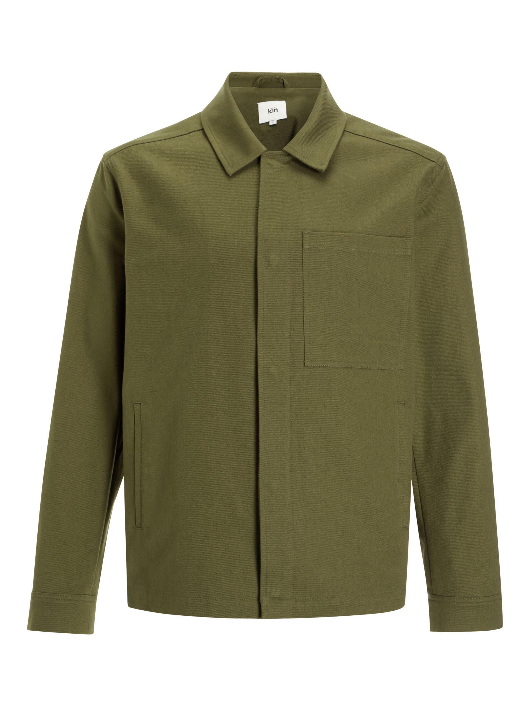 Kin Cotton Twill Jersey Harrington Jacket, Khaki
