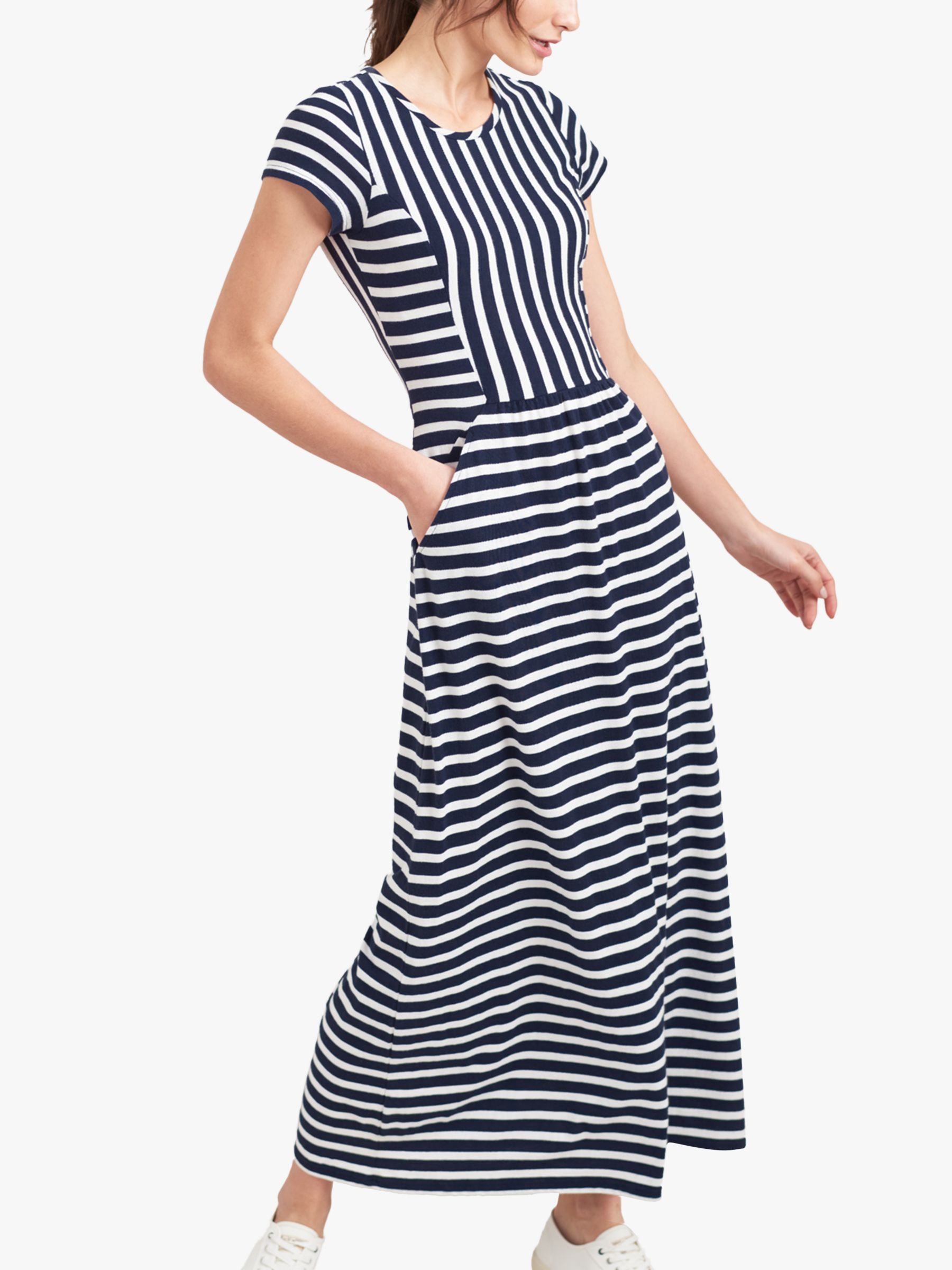 Joules Trudy Stripe Maxi Dress, Cream/Navy