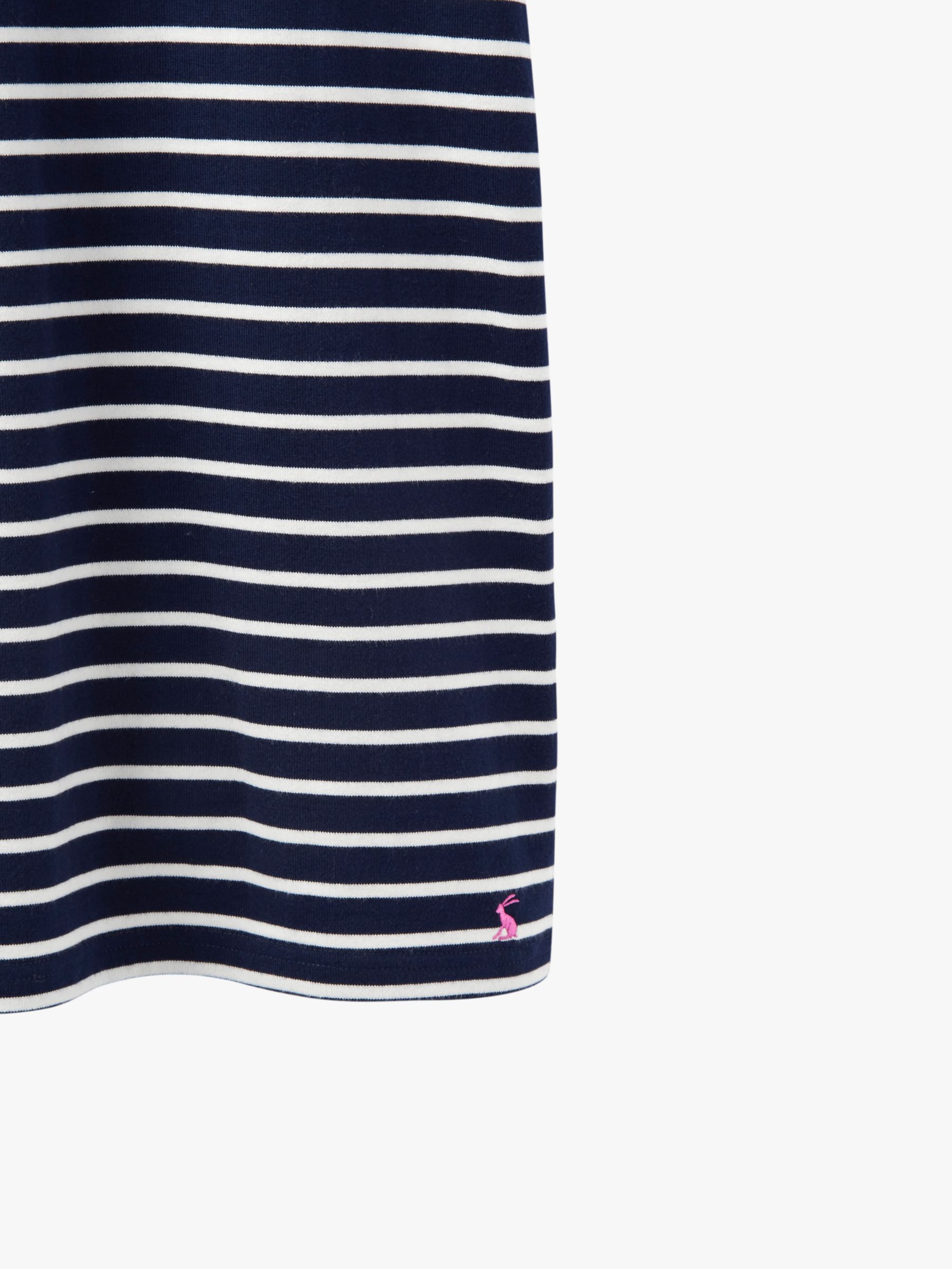 Joules Riviera V Neck Stripe T Shirt Dress Navycream 12