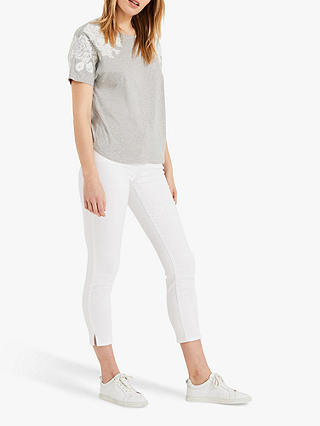 Phase Eight Floral Lace T-Shirt, Grey