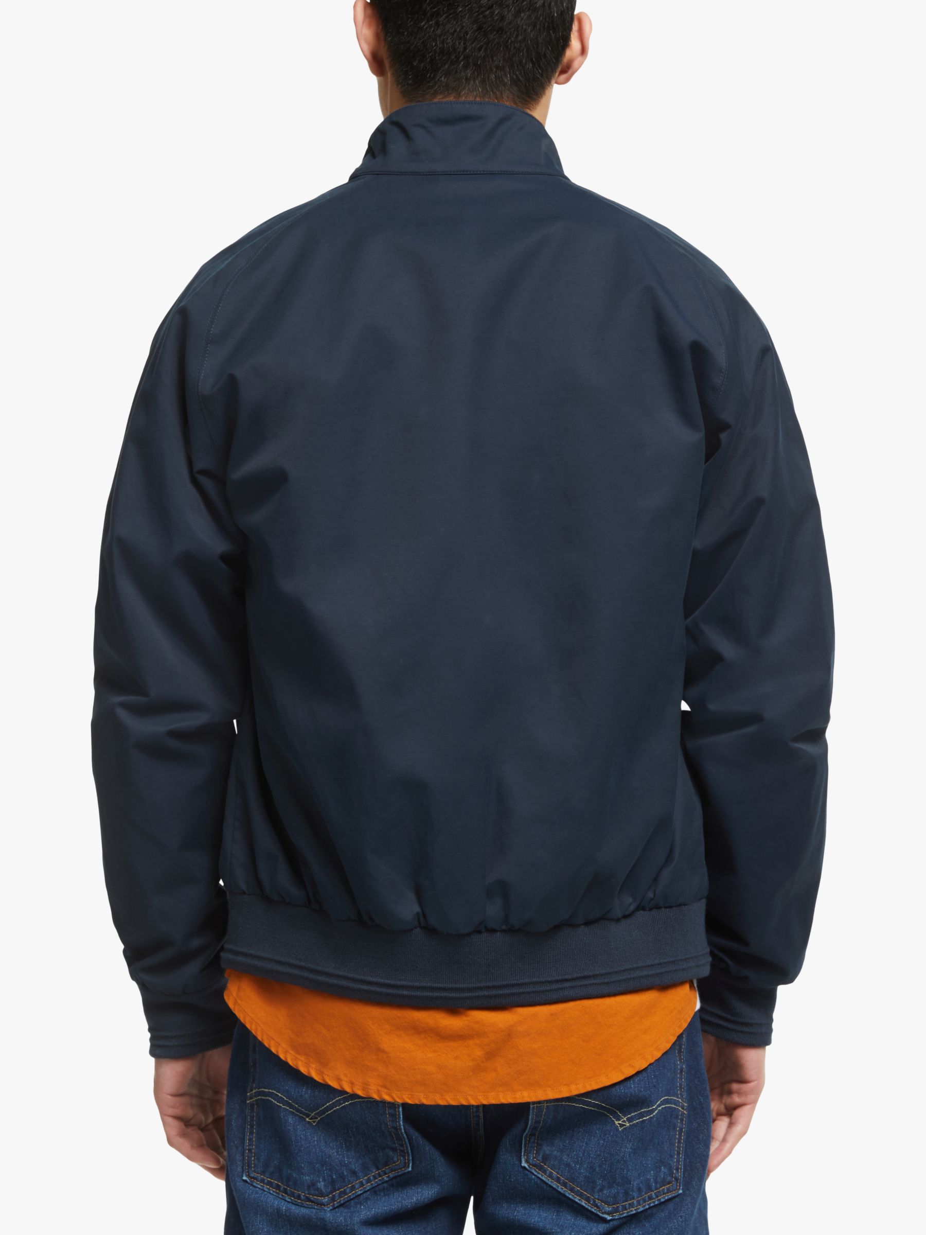 John Lewis & Partners Wallace Shower Resistant Harrington Jacket, Navy