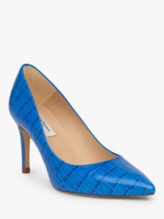L.K.Bennett Floret Pointed Court Shoes, Blue Croc Leather, 3