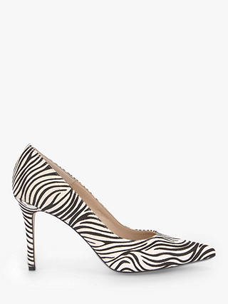 Mint Velvet Sarah Zebra Print Point Toe Court Shoes, Multi
