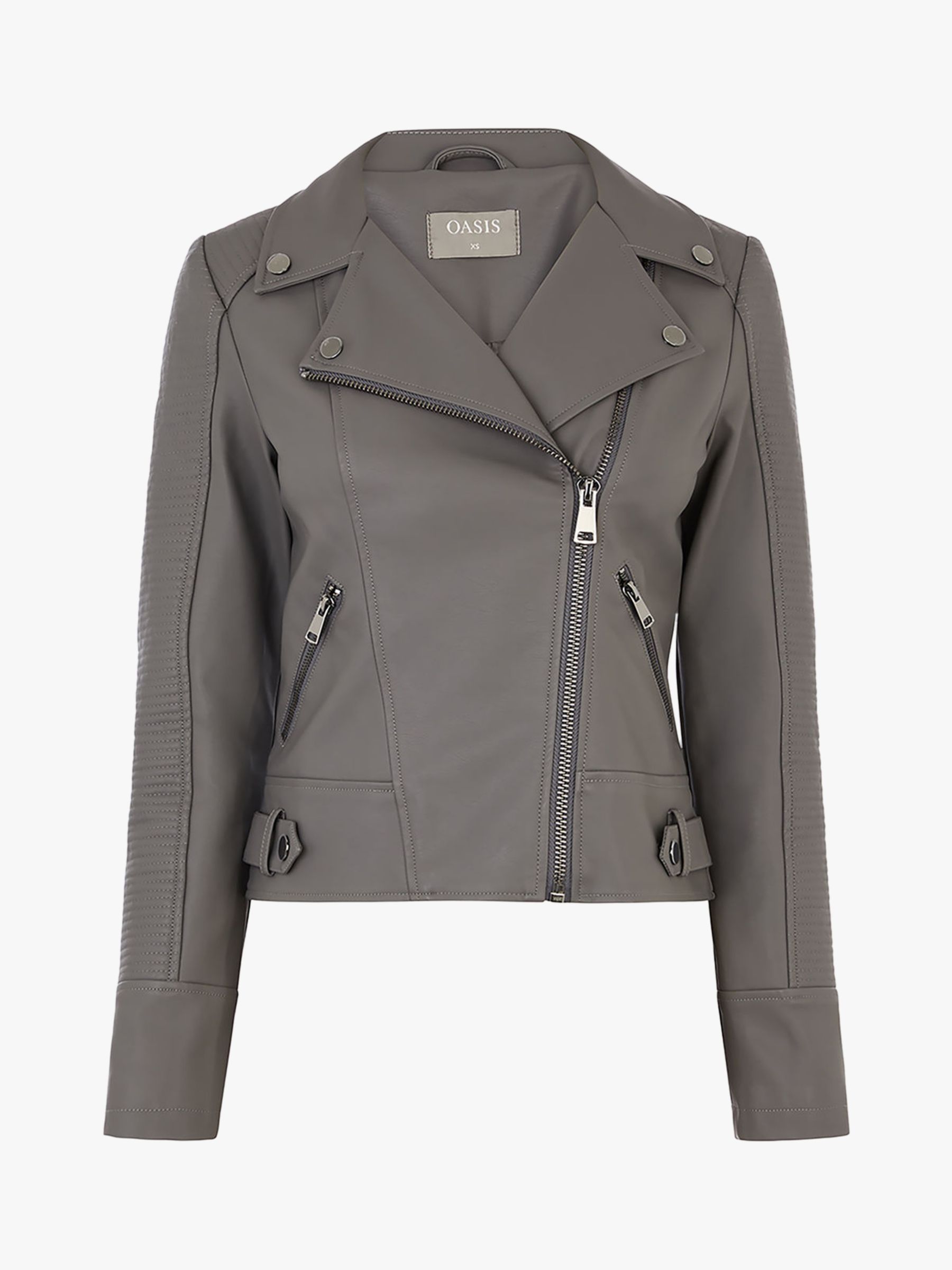 grey faux leather jacket