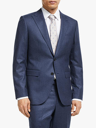 John Lewis & Partners Merino Flannel Tailored Suit Jacket, Blue