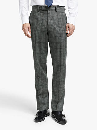 John Lewis & Partners Flannel Check Tailored Suit Trousers, Grey