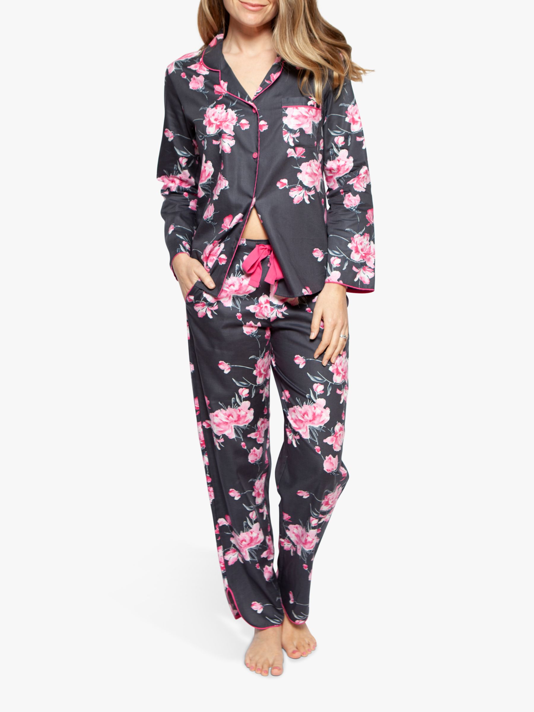 Cyberjammies 4412 Womens Layla Pink Floral Print Cotton Pyjama Pant