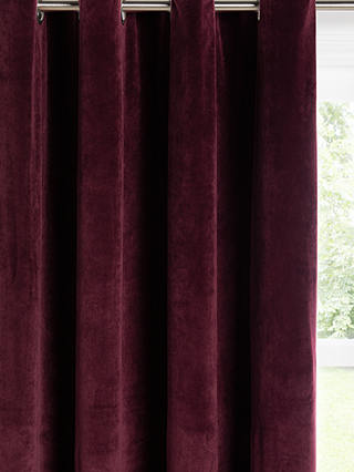 John Lewis & Partners Lustre Velvet Pair Lined Eyelet Curtains