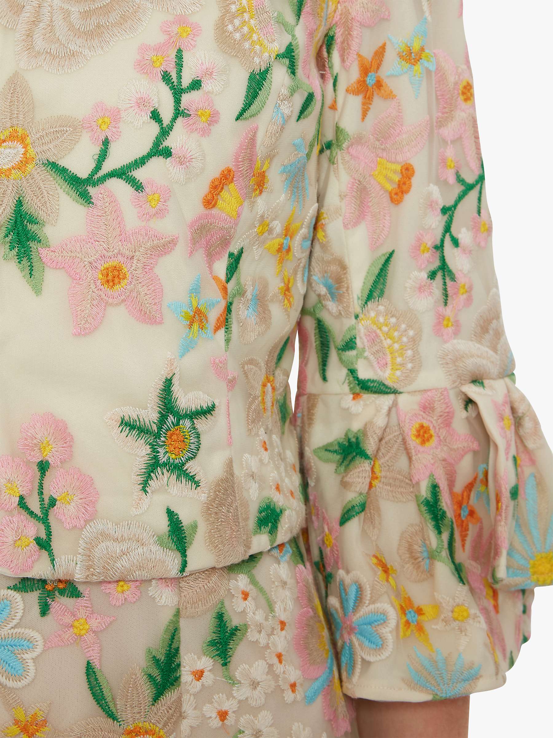Buy Gina Bacconi Merida Floral Embroidered Bolero, Beige/Multi Online at johnlewis.com