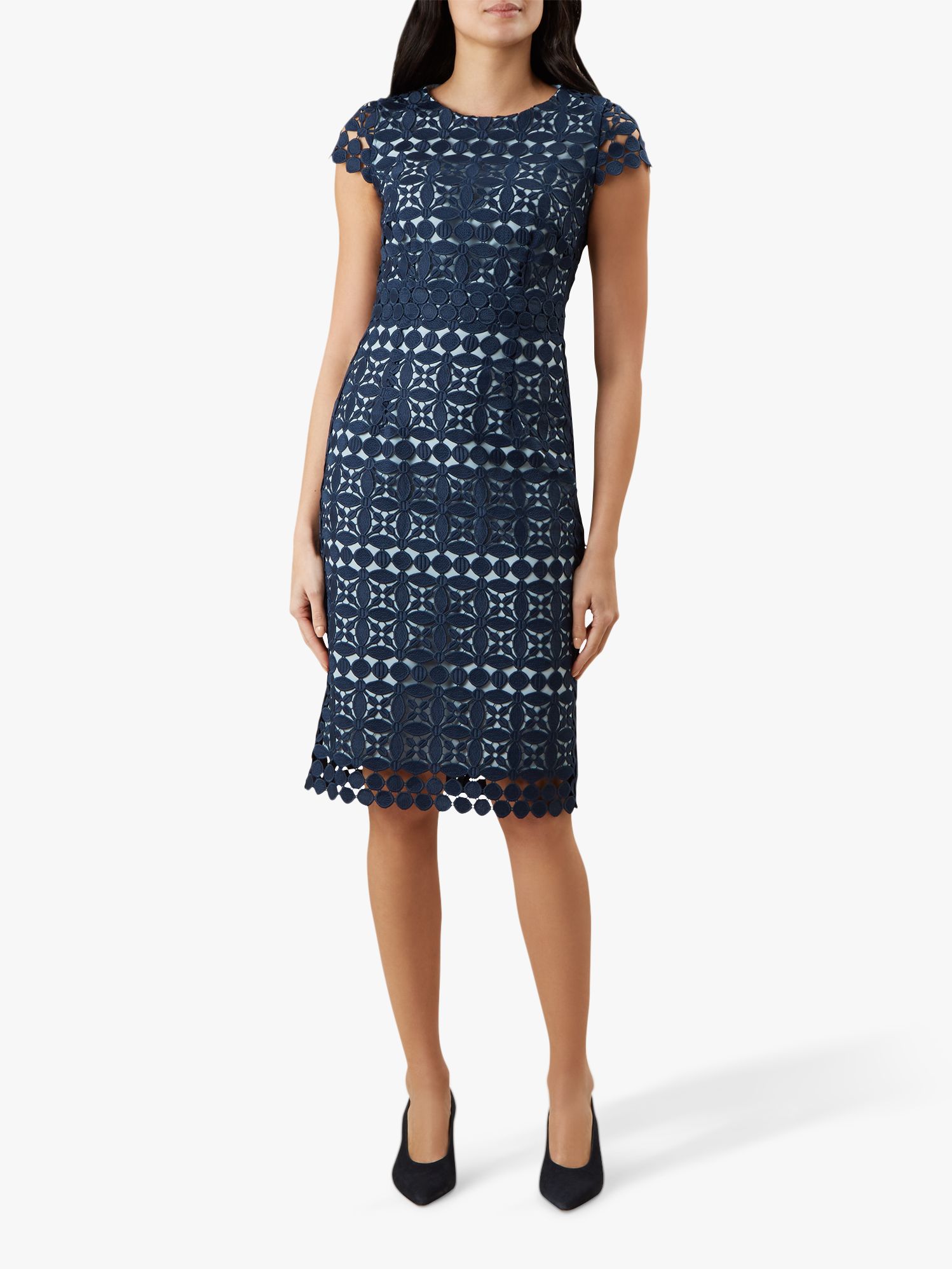 Hobbs Mabelle Lace Dress, Midnight