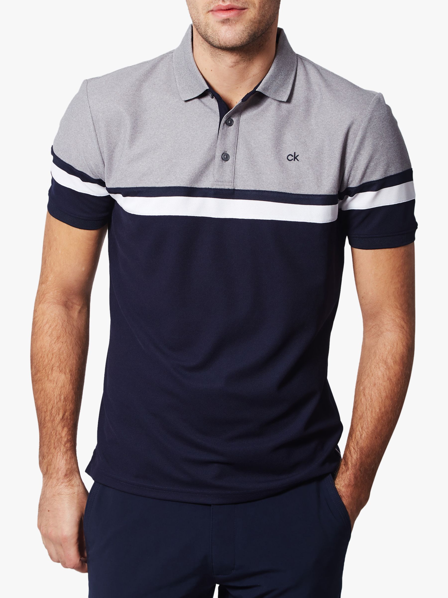 Calvin Klein Golf Pendant Polo Shirt, Navy/Grey Marl
