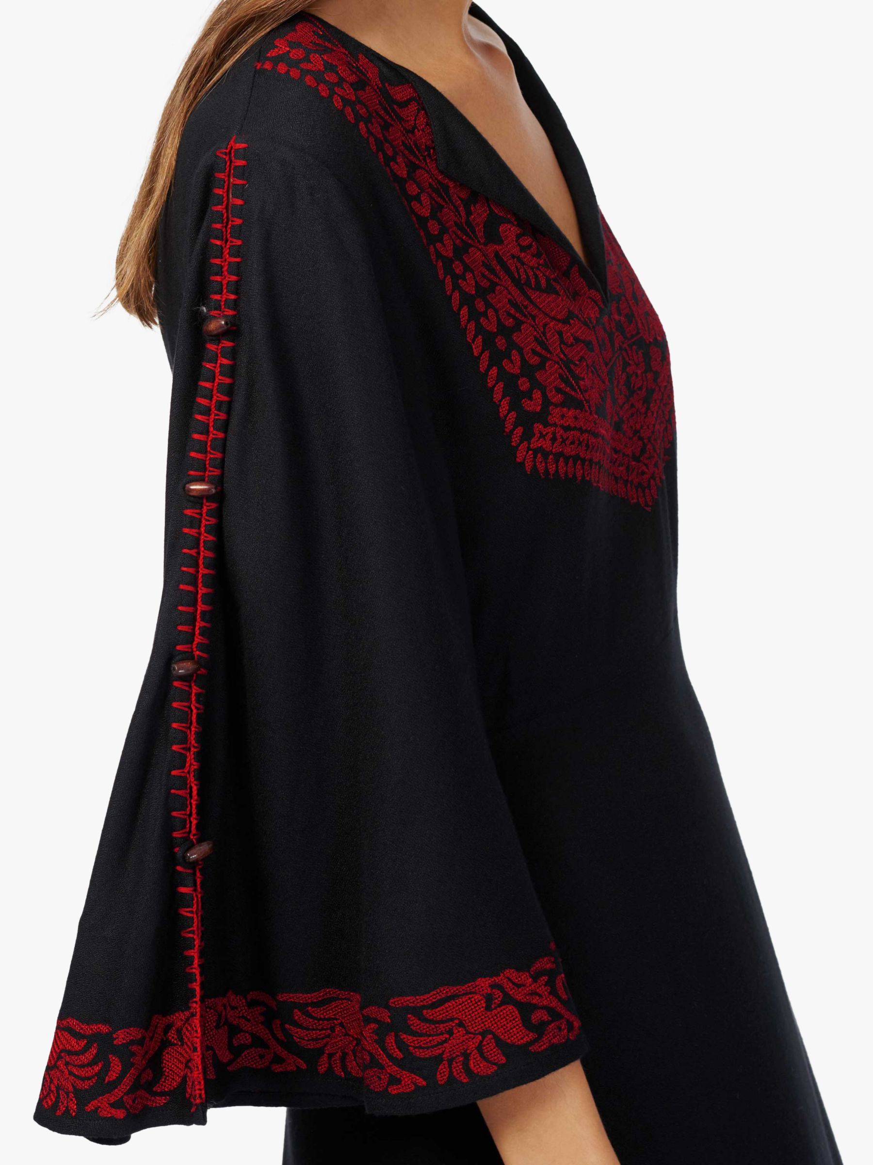 black embroidered kaftan
