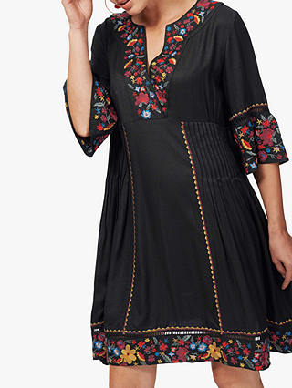 Brora Embroidered Folk Dress, Black