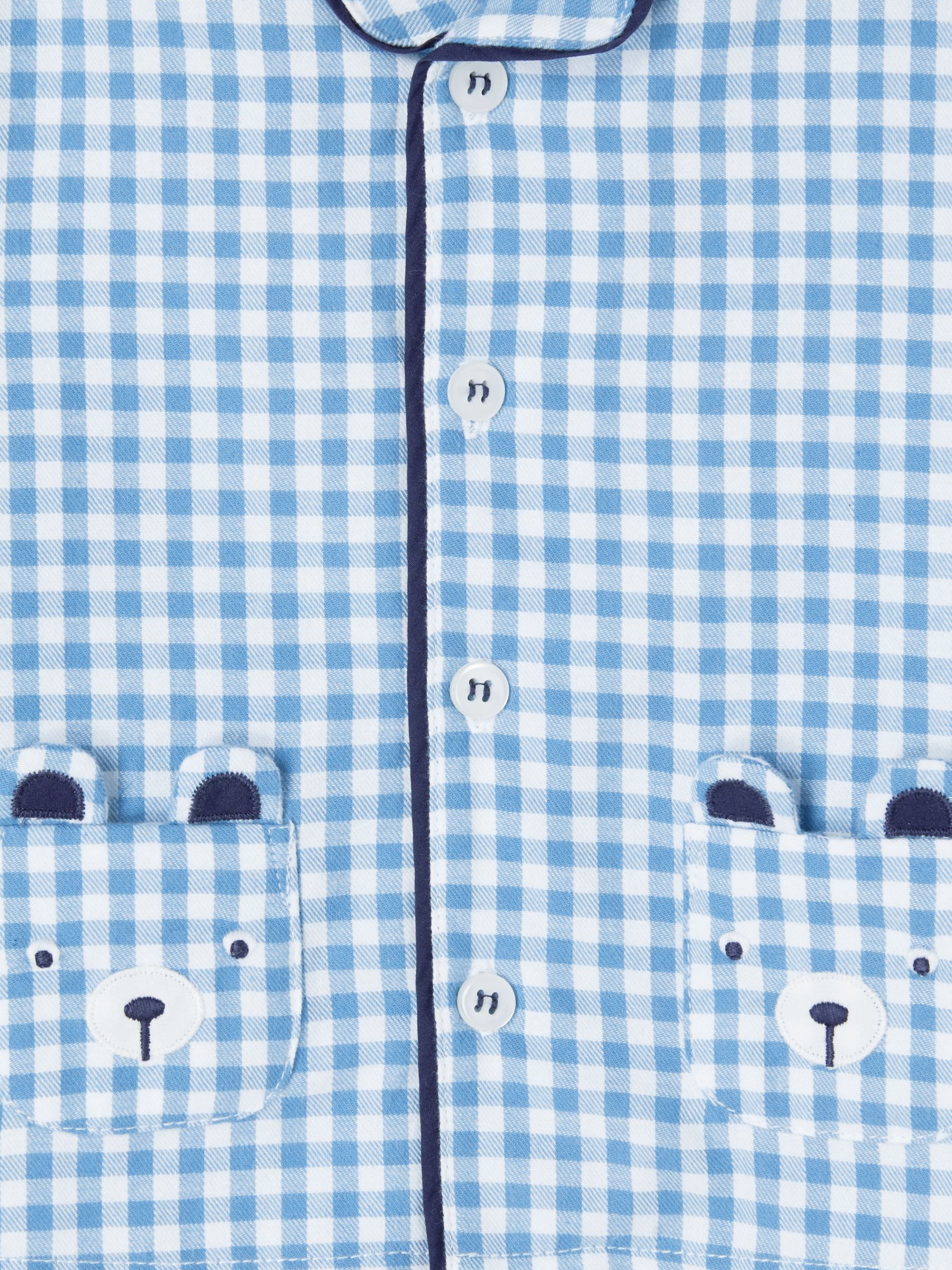 John Lewis Partners Baby Bear Check Print Pyjama Set Blue At