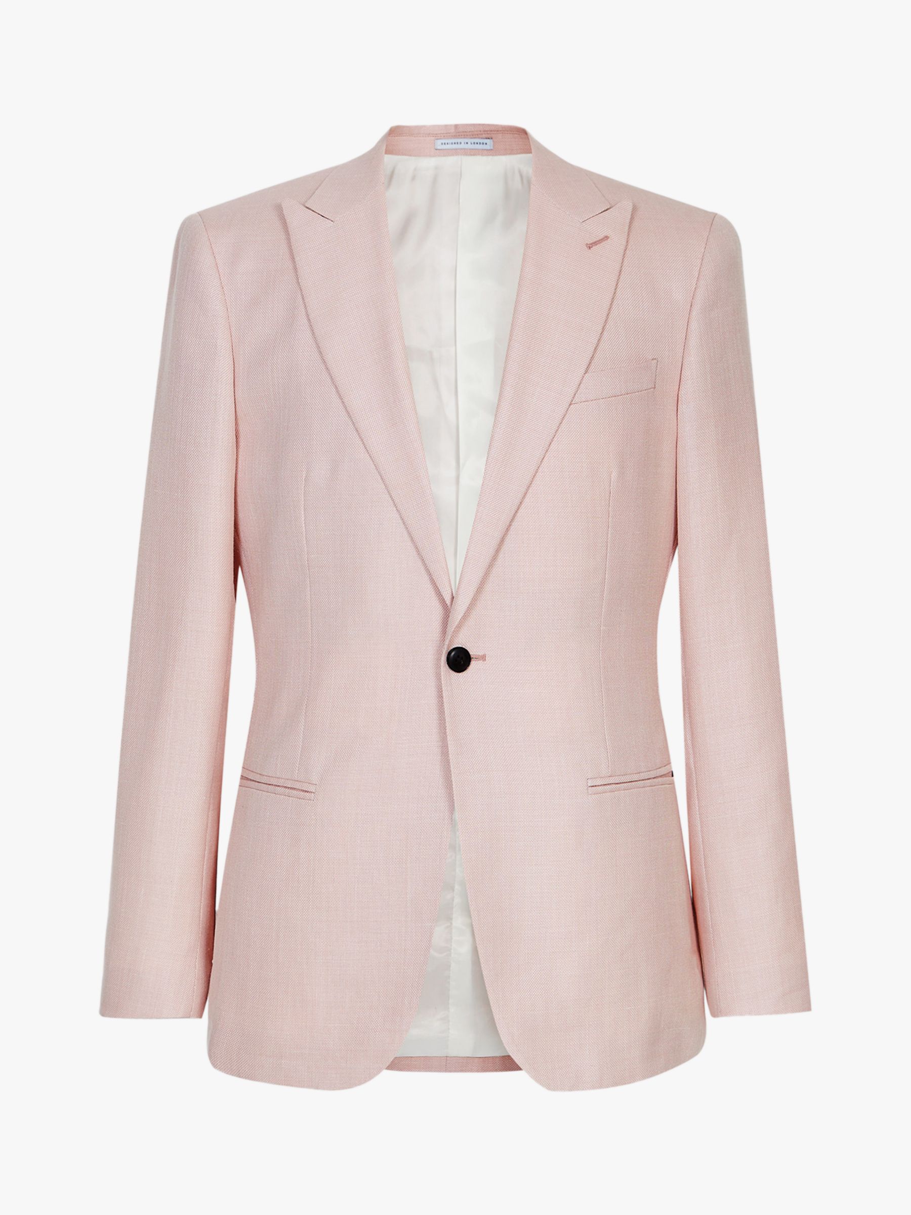 Reiss Melody Peak Lapel Slim Fit Suit Jacket, Soft Pink, 40R