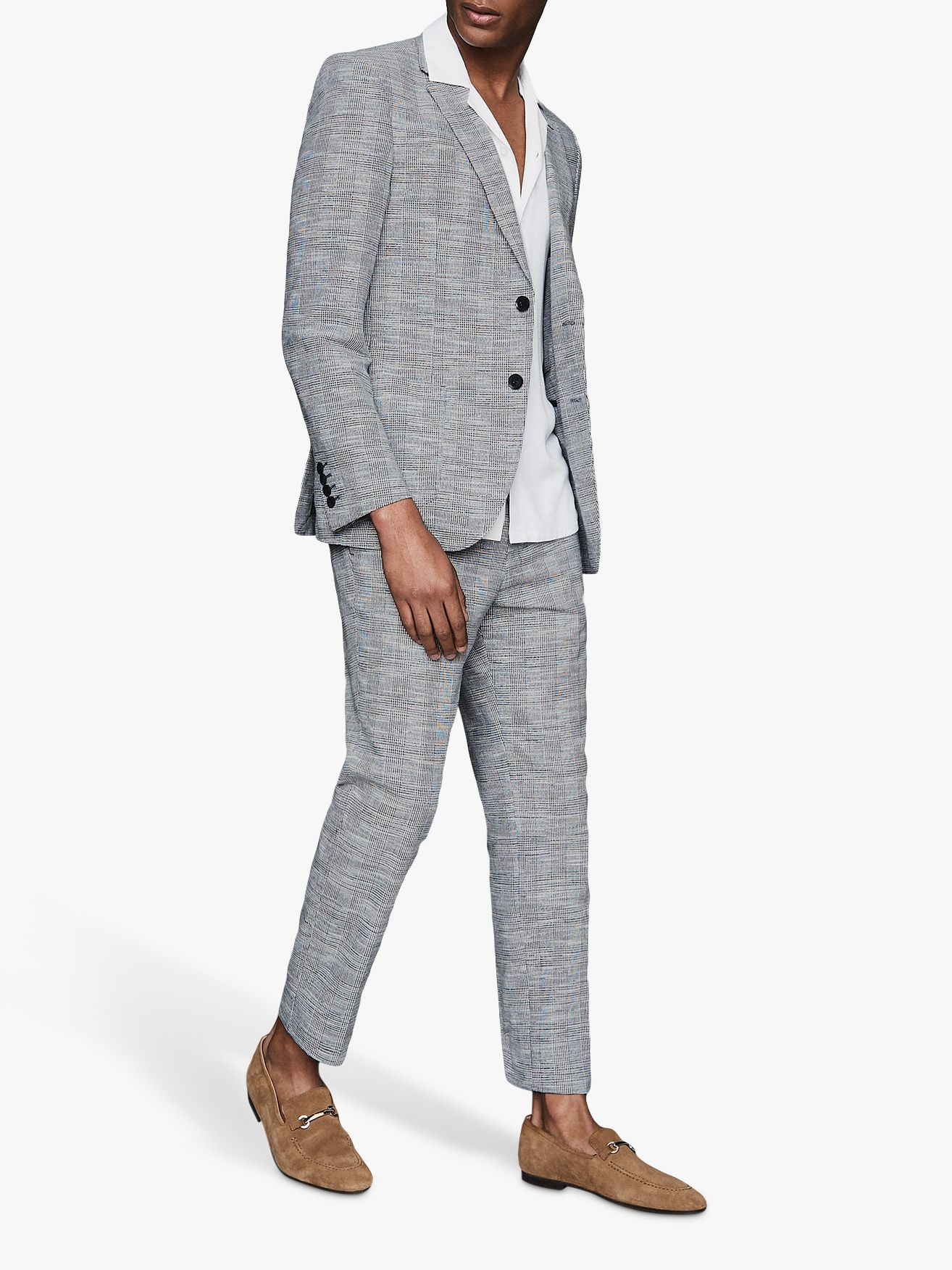 Reiss Ment Prince Of Wales Check Tailored Suit Trousers - 