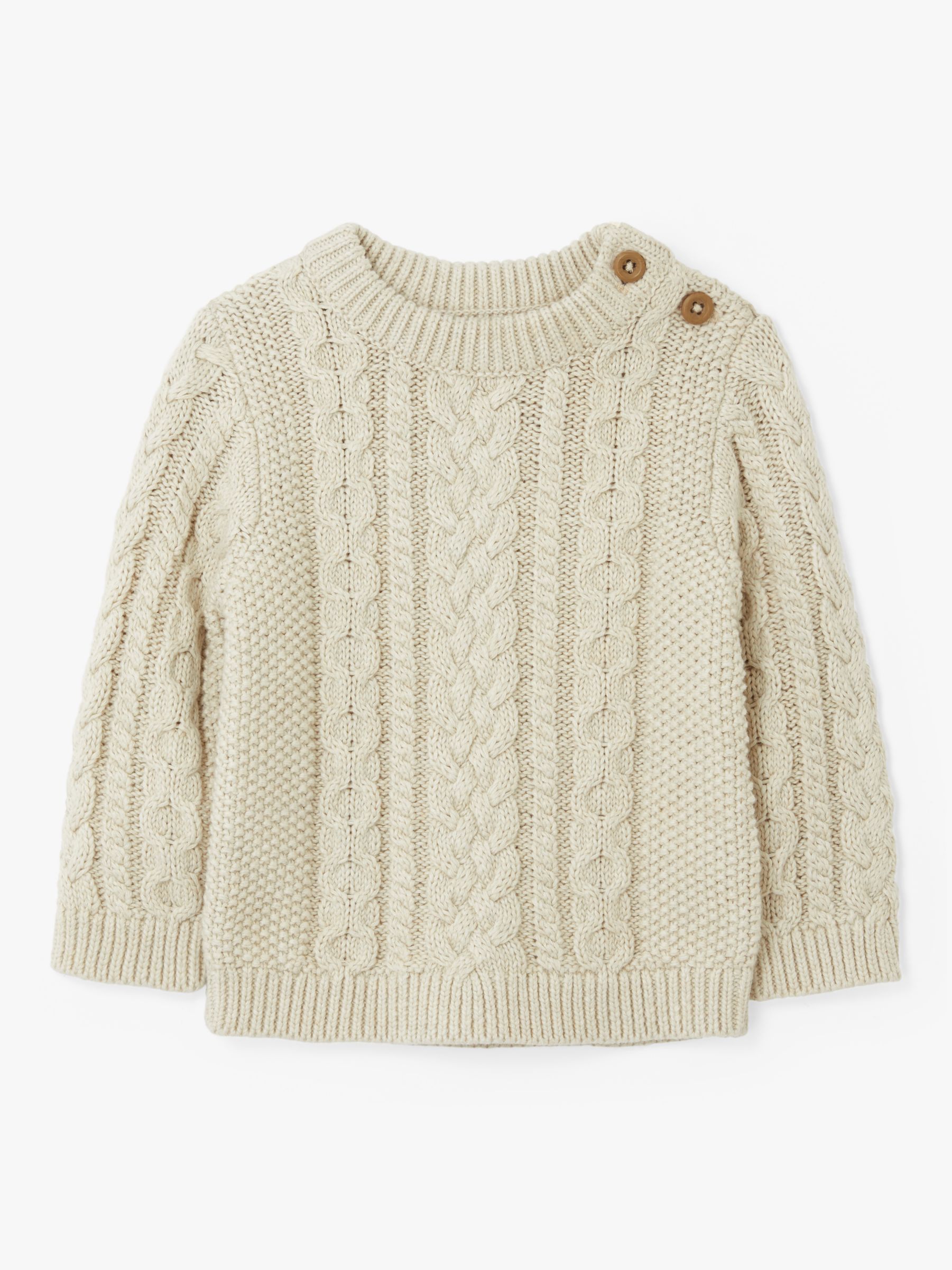 John Lewis Partners Baby Cable Knit Jumper Cream At John Lewis Partners