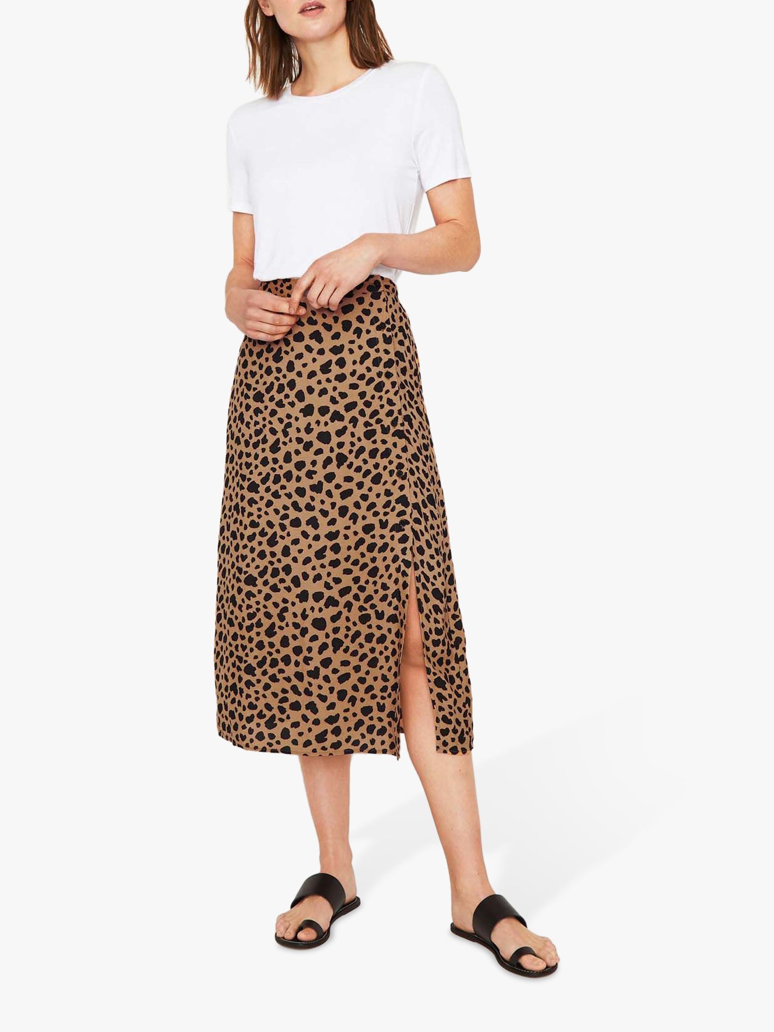 animal print skirt with split