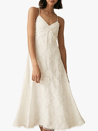 Reiss Ania Textured Strappy Dress, White