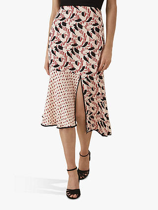 Reiss Eline Spliced Printed Midi Skirt, Multi