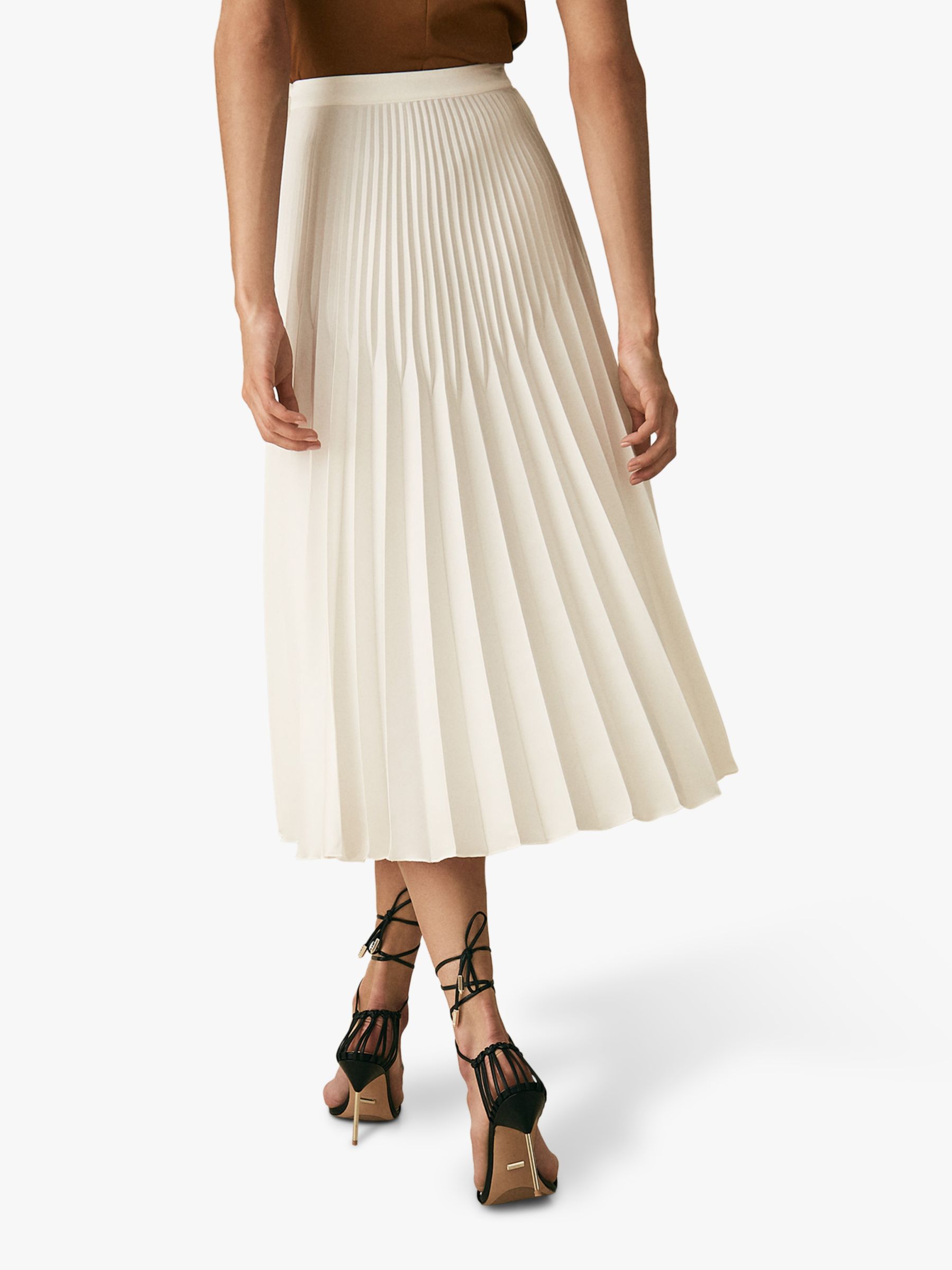 reiss white pleated skirt