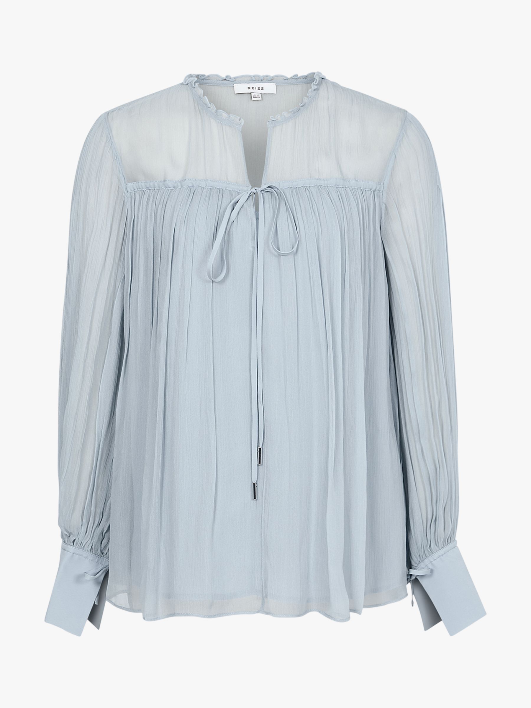 Reiss Marino Smock Blouse, Pale Blue