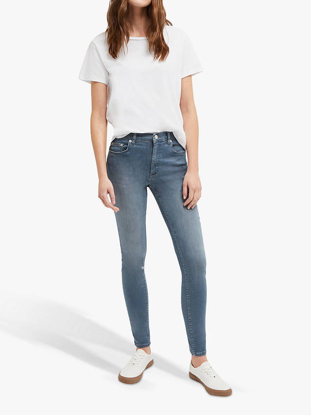 French Connection Mid Rise Skinny Rebound Jeans, Blue/Grey