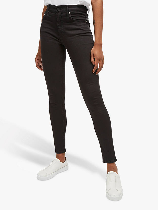 French Connection Mid Rise Skinny Rebound Jeans, Black