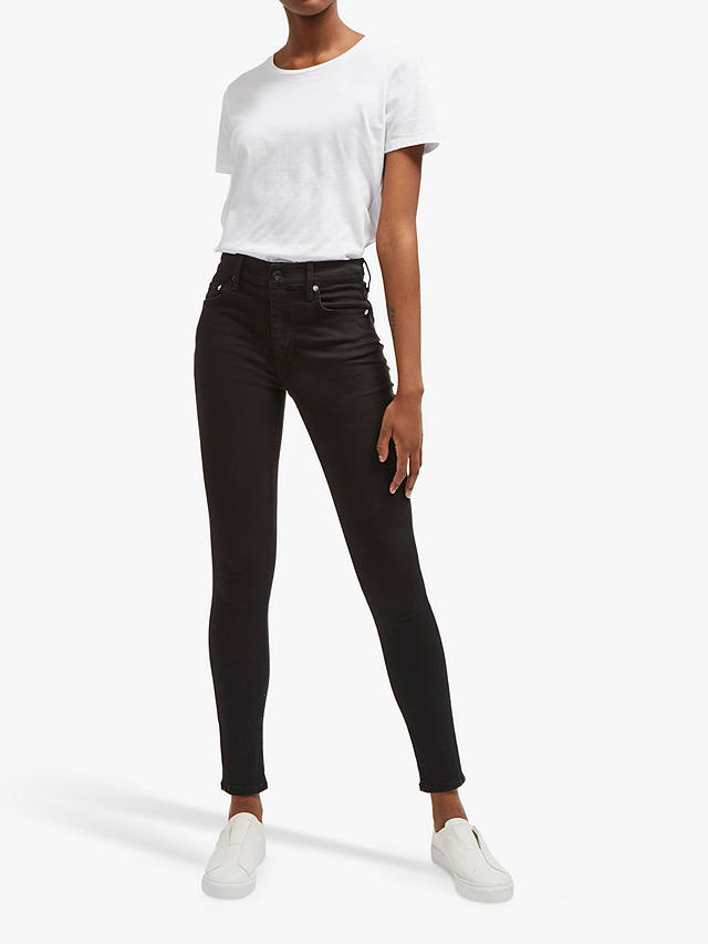 French Connection Mid Rise Skinny Rebound Jeans, Black