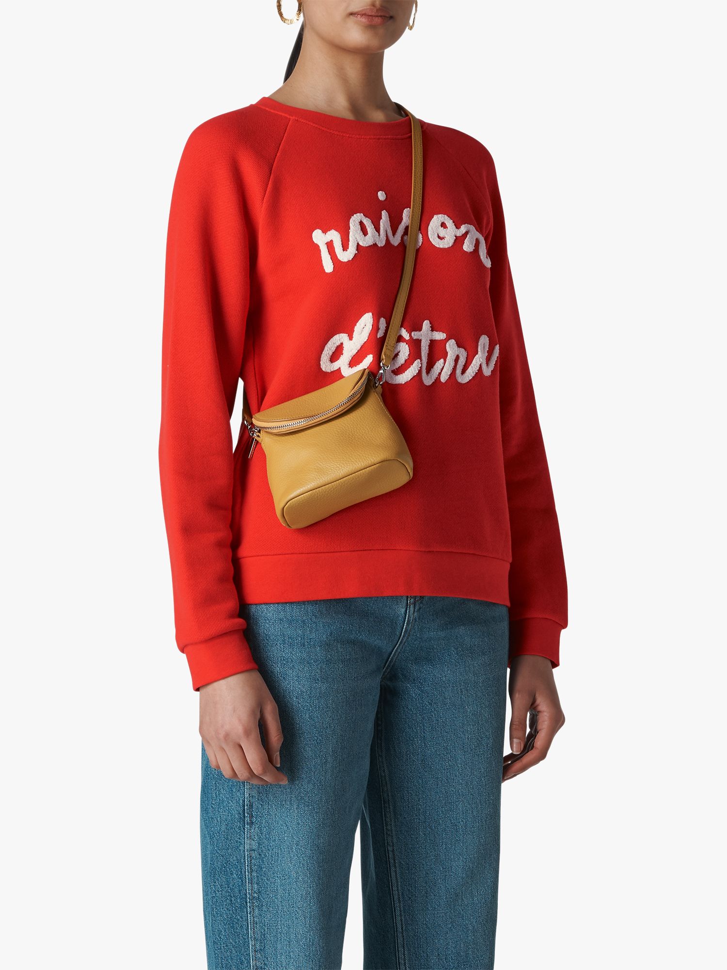 Whistles Raison D Etre Embroidered Sweatshirt Red At John Lewis Partners