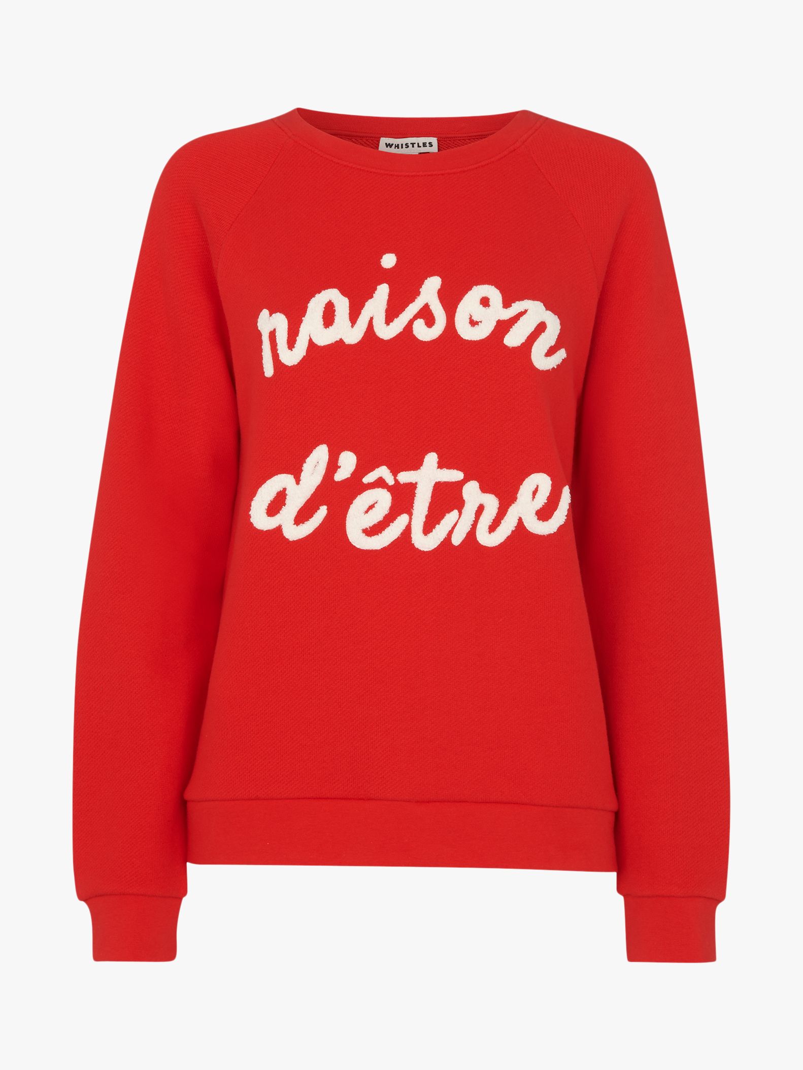 Whistles Raison D Etre Embroidered Sweatshirt Red At John Lewis Partners