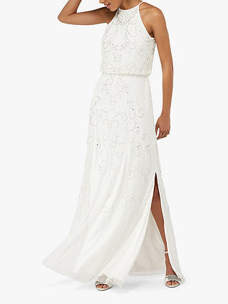 Monsoon Augusta Embellished Maxi Bridal Dress, Ivory