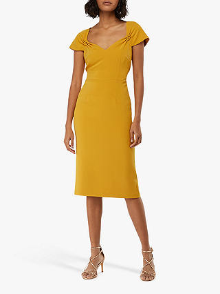 Monsoon Sabrina Cap Sleeve Shift Dress, Yellow