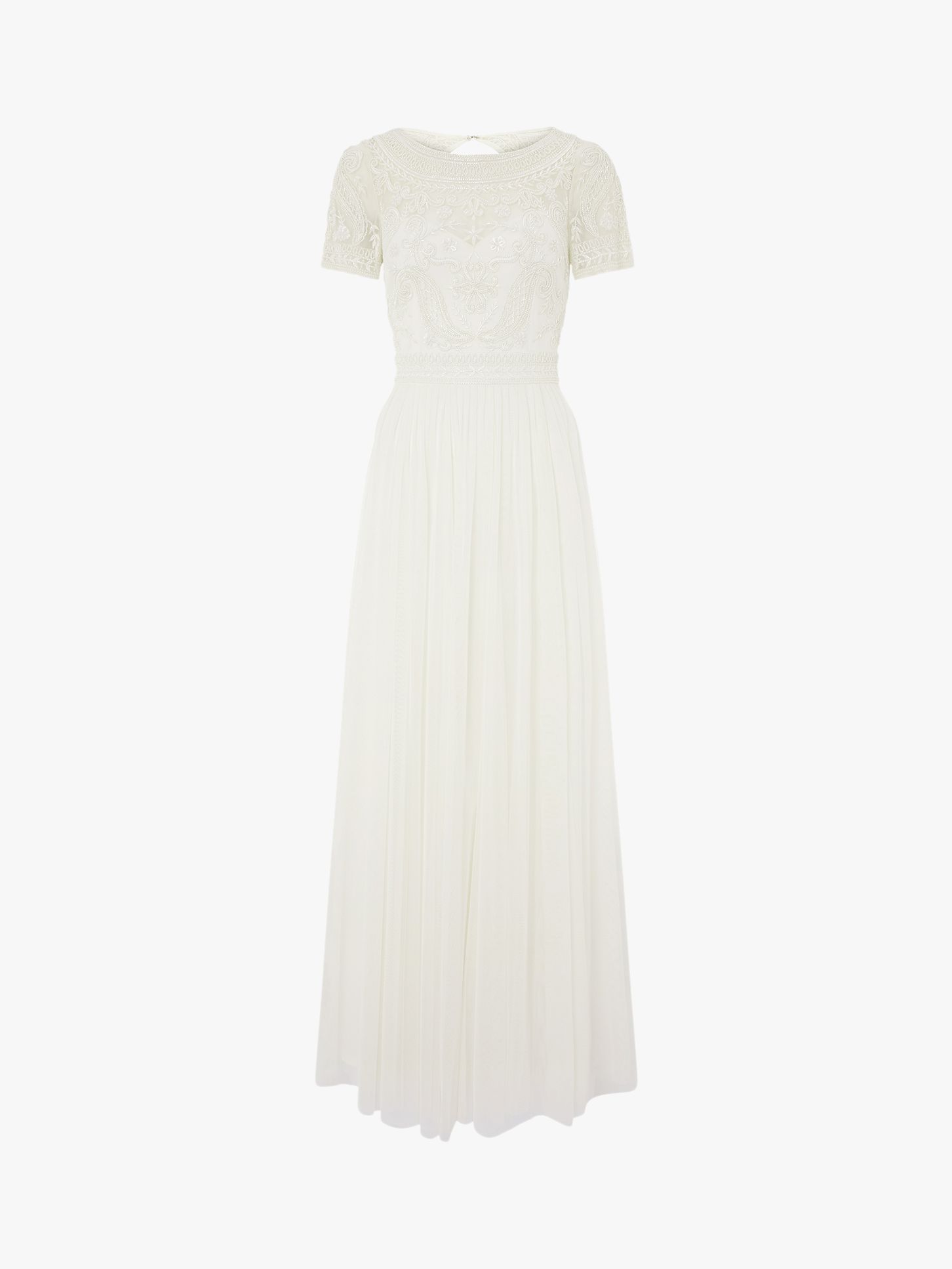 Monsoon Beatrice Embellished Maxi Wedding Dress, Ivory at John Lewis ...