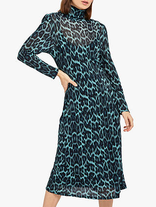 Ghost Nadia Dress, Blue Leopard