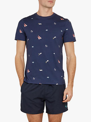 Ted Baker Primal Diver T-Shirt, Navy Blue
