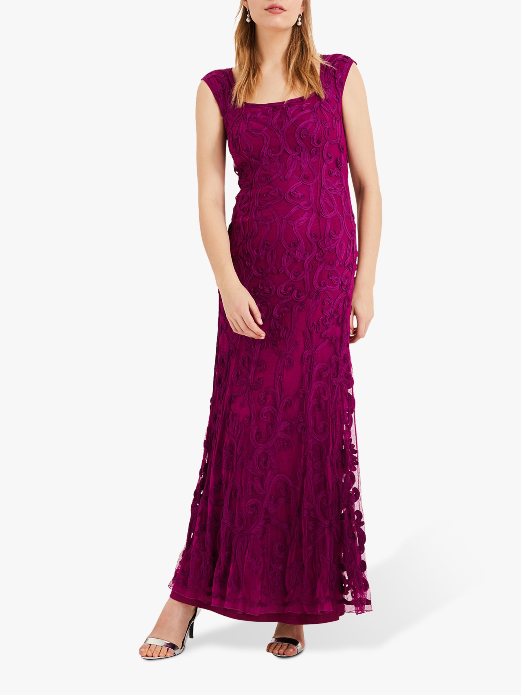 Phase Eight Collection 8 Abbie Lace Maxi Dress, Magenta