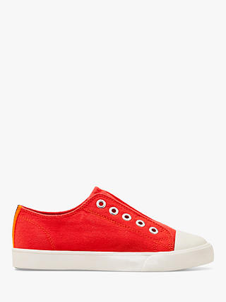 Mini Boden Children's Laceless Canvas Shoes, Beam Red