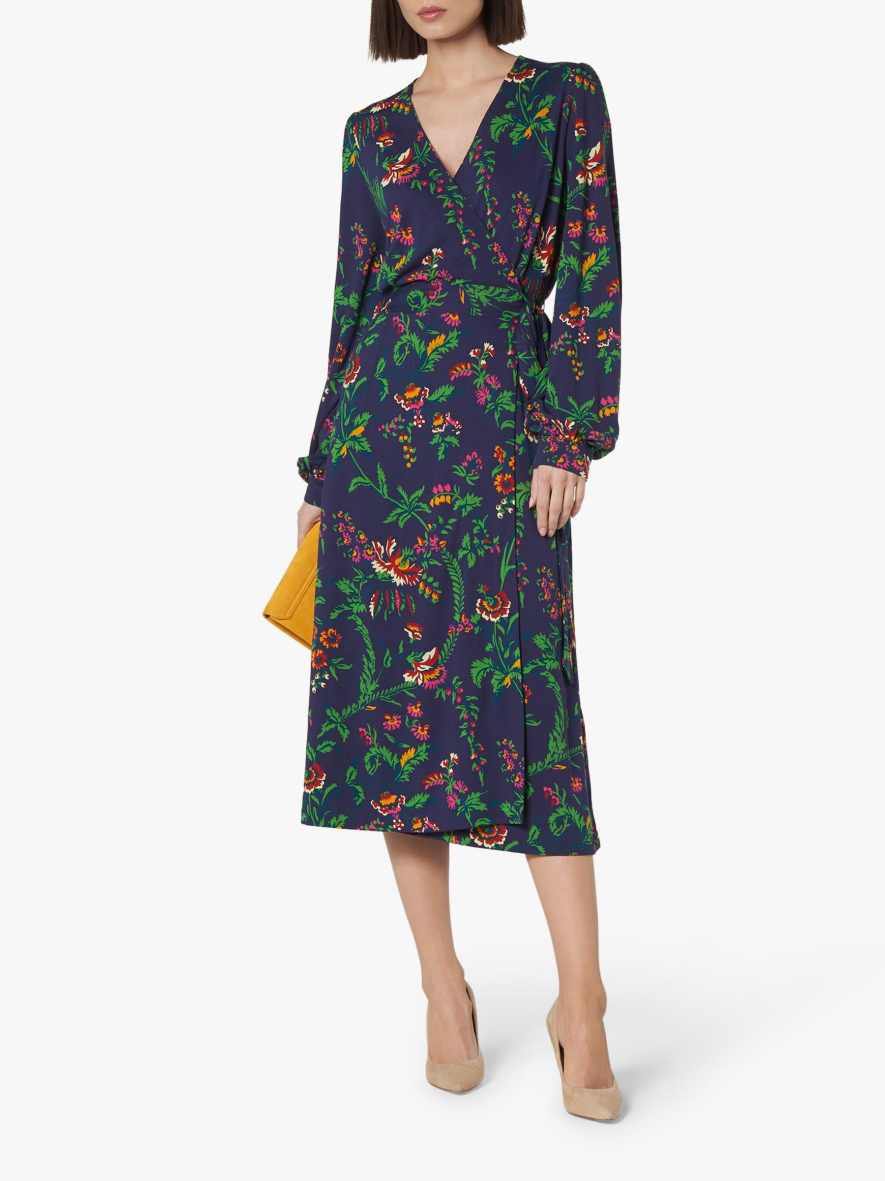 L.K.Bennett Ella Print Midi Dress | Navy/Multi at John Lewis & Partners