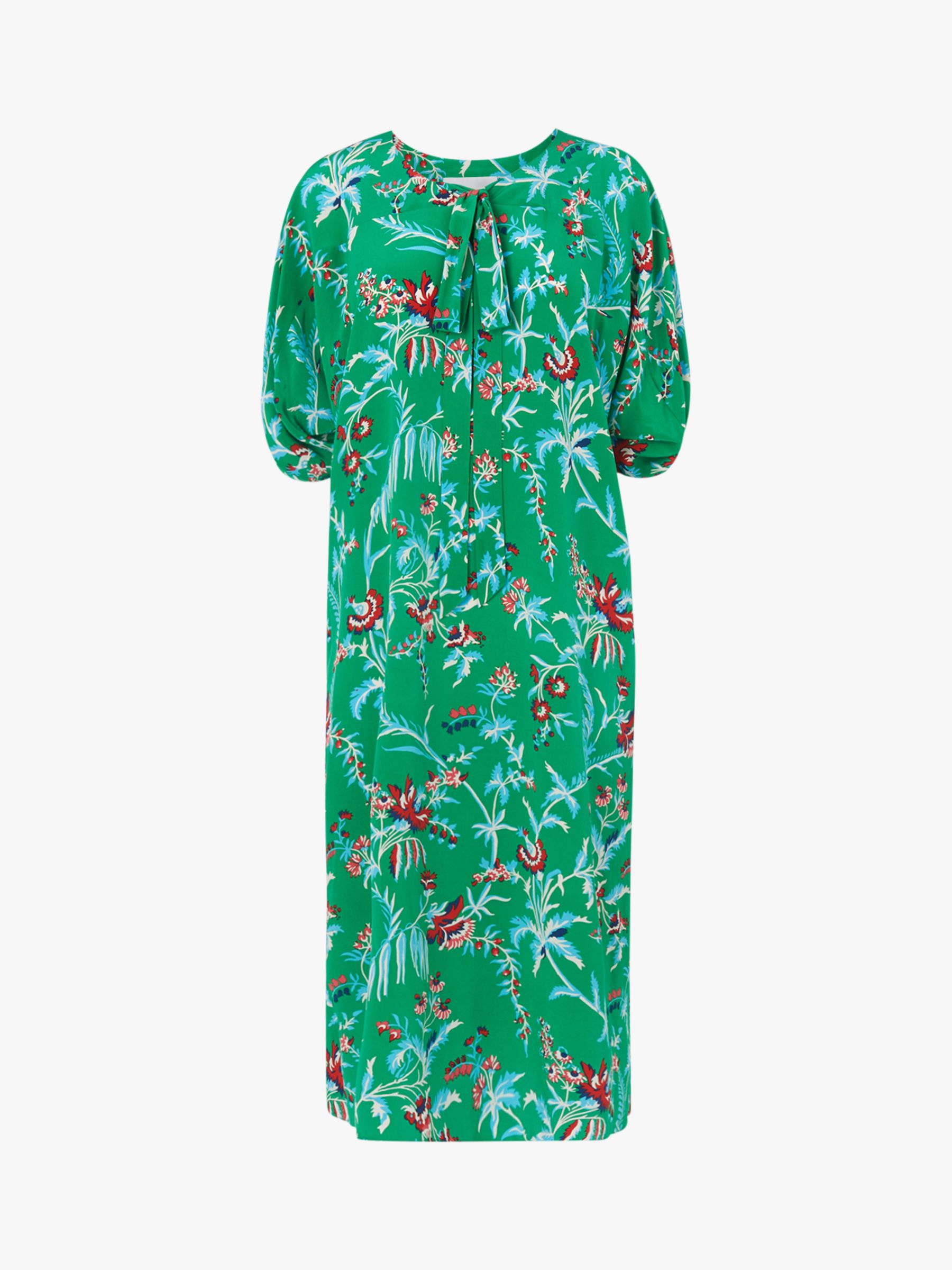 L.K.Bennett Estella Silk Dress, Green, 12