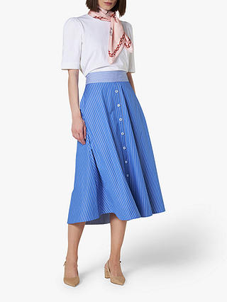 L.K.Bennett Alela Striped Skirt, Multi/Blue