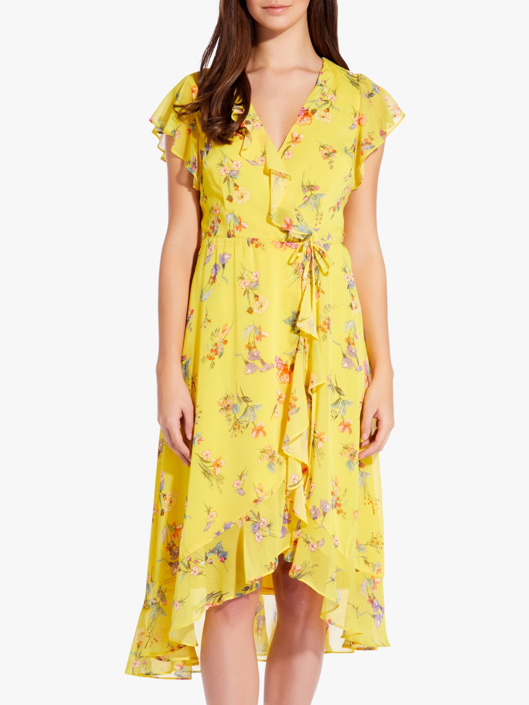 Adrianna Papell Sunny Corsage Dress, Yellow/Multi